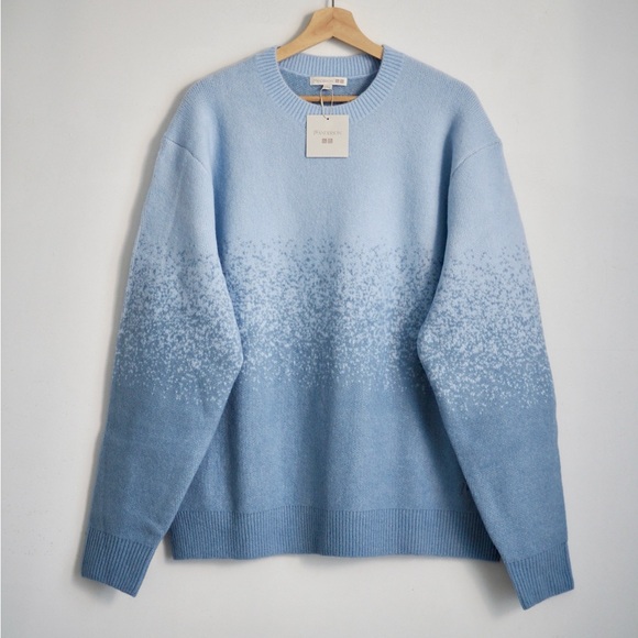 JW Anderson Souffle Yarn Gray Gradient Uniqlo Crew Neck Sweater Size Large